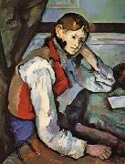 Paul Cezanne The Boy in the Red Waistcoat painting